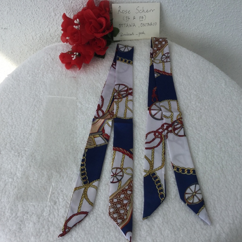 2pcs Twilly Scarves Handbag/ Handle Ribbon - Picture 3 of 12